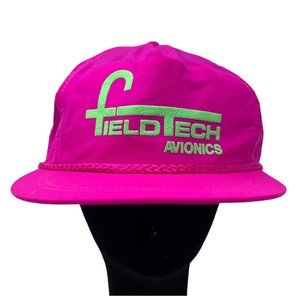 FieldTech Avionics Vintage Snapback Hat Cap Neon Aviation Instruments Airplane